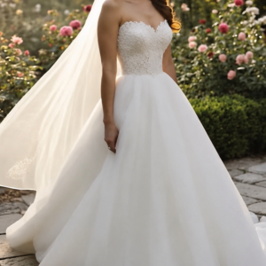 Princess wedding dress A-line sweetheart neckline