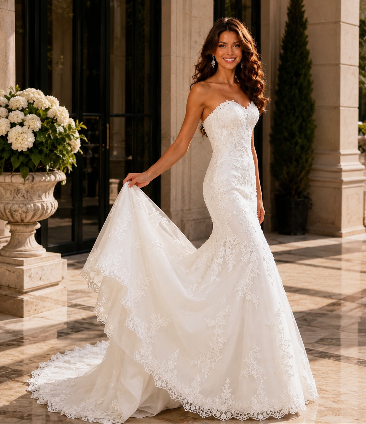 “Mila” Strapless mermaid wedding dress - Image 3