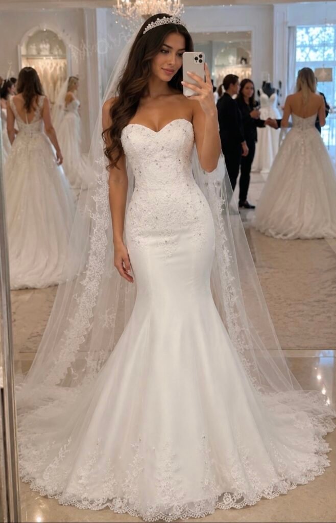 “Mila” Strapless mermaid wedding dress