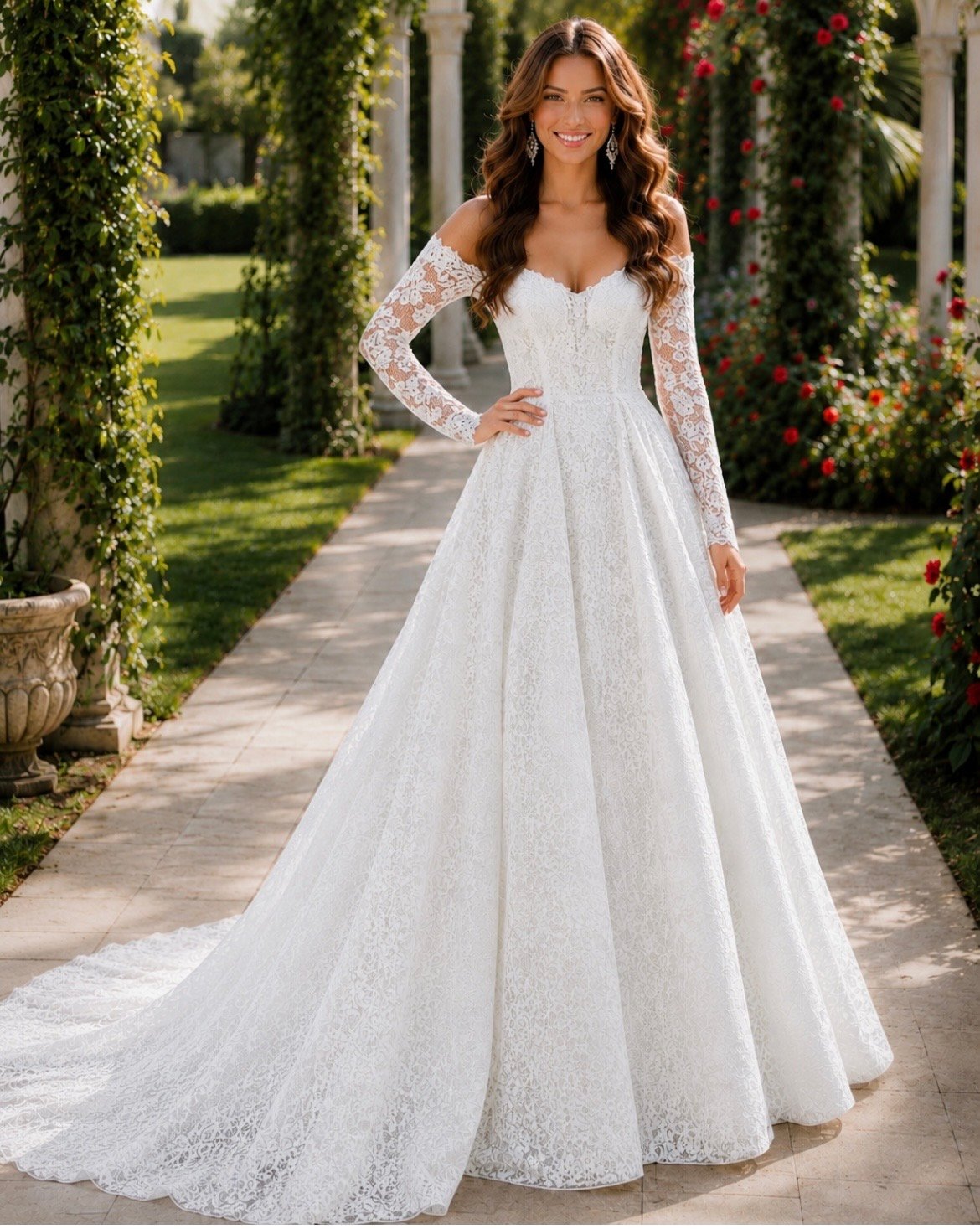 “Sofía” Bohemian lace wedding dress